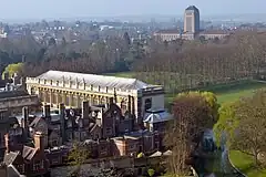 View of the northern end, with the Wren Library and University Library, from St John's College tower