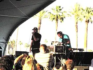 Scroobius Pip (left) and dan le sac (right) at Coachella