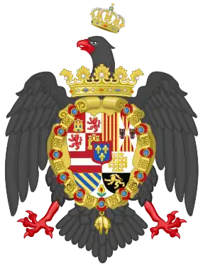 Coat of arms as Infante of Spain and King of Sicily(1736–1759)