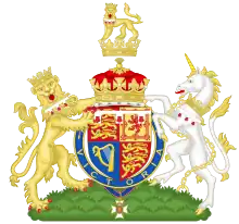 Coat of arms of Prince Harry, Duke of Sussex (b. 1984, granted in September 2002, on his 18th birthday)