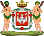 The city of Antwerp introduced supporters for its coat of arms during 1881, with a "wild woman" and a wild man.