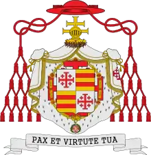 Arms of Maximilian von Fürstenberg with the mantle of the Order of the Holy Sepulchre