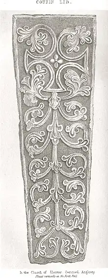 Coffin lid, Llanfair-yn-y-Cwmwd, Anglesey (1846 p. 394)