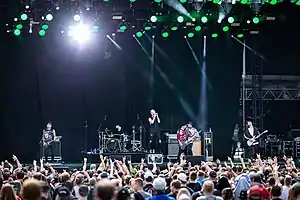 Coldrain performing at Rock am Ring in 2019. Members (L–R): Sugi, Katsuma, Masato, RxYxO and Y.K.C.