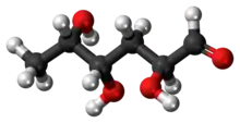 Ball-and-stick model of the colitose molecule