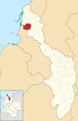 Location of the municipality and town of María La Baja in the Bolívar Department of Colombia