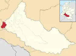 Location of the municipality and town of San José del Fragua in the Caquetá Department of Colombia