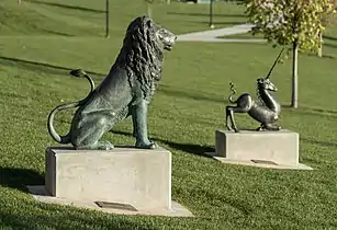 Statues in the James W. Barney Pickaweekee Story Grove