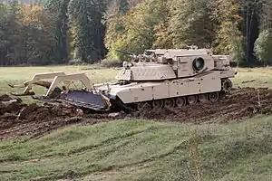 A US Army M1150 assault breacher vehicle during an exercise in 2014