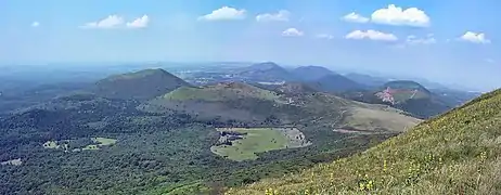 The "Chaîne des Puys" in Puy-de-Dôme