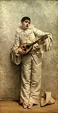 Pierrot with mandolin