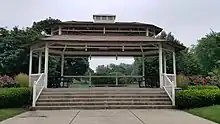 Gazebo surrounded by landscaping at a public park