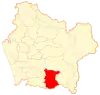 Map of the Villarrica commune in Araucanía Region