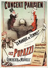 Ça manque de femmes ! show with the Pupazzi by Lemercier de Neuville (1884)