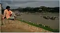 Contemplating the river, in Hampi