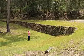 Convict-built Embankment, Mount McQuoid, Great North Road, Bucketty, NSW.