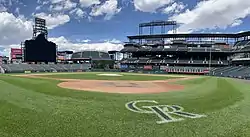 A photograph of a baseball diamond