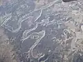 Coralville Lake as seen from the airplane during winter