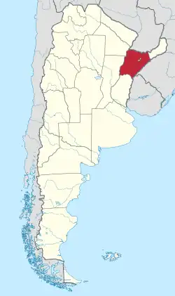 Location of Corrientes within Argentina