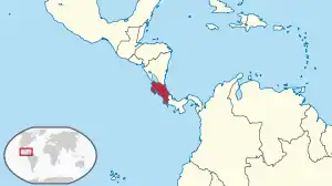 Location of First Costa Rican Republic