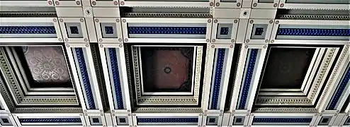 Detail of the Council Chamber coffered ceiling