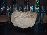 The font, a boulder from Bethlehem.