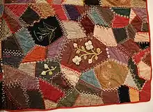 Detail on a crazy quilt