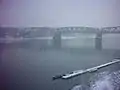 The Po river as seen in Cremona, on a foggy winter day.