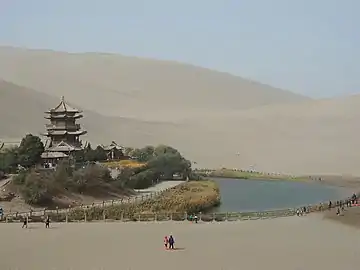 Crescent Lake (Yueyaquan) in the Gobi Desert