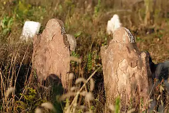 Crumbling gravestones