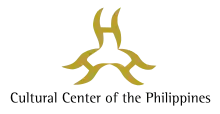 Logo of the Cultural Center of the Philippines, with three rotated occurrences of the Baybayin ka letter.