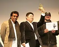 Prasanna Vithanage, Rustem Abdrashitov and Noh Young-seok receiving their award in 2009