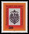 Deutsche Bundespost (1971) issued this stamp on the 100th anniversary of the founding of the Empire - an imperial eagle with the imperial crown.