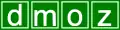 "dmoz" in white on a green background with each letter in a separate square