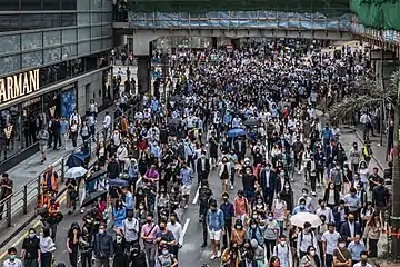 Protesters in the street