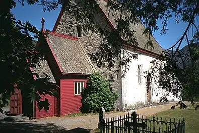 Side view of the church