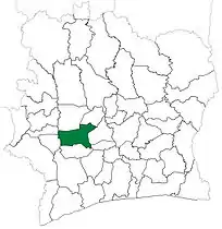 Daloa Department from 1988 to 2008. (Other subdivision boundaries began to change in 1995.)