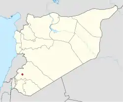 Map of Syria with Damascus highlighted