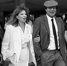 Streisand with Arnon Milchan, during the opening of the Streisand building in the Hebrew University, 1984