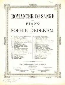 Scan of front cover of Dedekam score