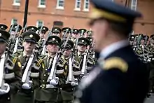 Irish Army Honor Guard. Note Steyr AUG with EICKHORN KCB-70 type multi-purpose bayonet