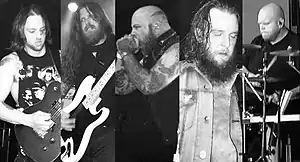 Demon Hunter's current lineup
(from left to right) Judge, Scott, Clark, Dunn (2014), and Watts (2017)