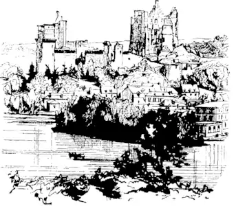 Drawing by VLD of the Château de Pierrefonds before restoration