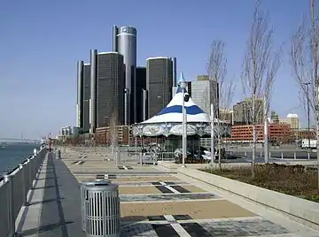 Rivard Plaza includes a Merry-Go-Round.