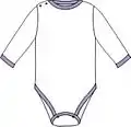 Figure 3. Long sleeve bodysuit with snap neck.