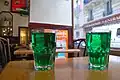 Two mint diabolos on a table of a bar in Montmartre.