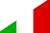 Diagonally split flag of Democratic Republic of Congo and Italy