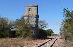 Abandoned grain elevator in Dickens