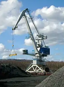 Fixed crane in a coal mine in Germany