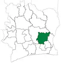 Dimbokro Department upon its creation in 1969. It kept these boundaries until 1980, but other departments began to be divided in 1974.